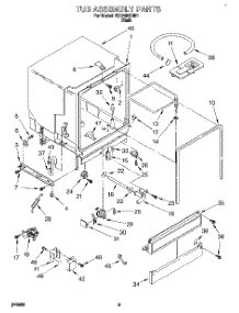 03 - Tub Assembly parts for Roper Dishwasher RUD4500DB1 from AppliancePartsPros.com