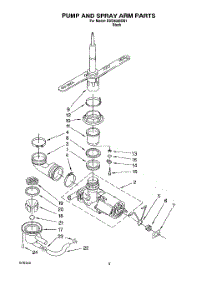 04 - Pump And Spray Arm parts for Roper Dishwasher RUD4500DB1 from AppliancePartsPros.com
