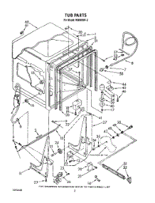 02 - Tub, Lit / Optional parts for Roper Dishwasher WU6850V2 from AppliancePartsPros.com