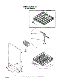 04 - Dishrack parts for Roper Dishwasher WU6850V2 from AppliancePartsPros.com