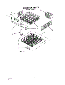 07 - Dishrack parts for Roper Dishwasher WU5650X2 from AppliancePartsPros.com