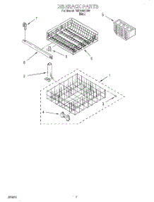06 - Dishrack parts for Roper Dishwasher RUD1000DB2 from AppliancePartsPros.com
