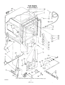 02 - Tub , Literature And Optional parts for Roper Dishwasher WU3000V0 from AppliancePartsPros.com