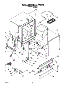 03 - Tub Assembly, Lit / Optional parts for Roper Dishwasher WU3050Y1 from AppliancePartsPros.com