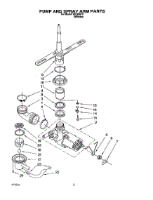 04 - Pump And Spray Arm parts for Roper Dishwasher WU3050Y1 from AppliancePartsPros.com