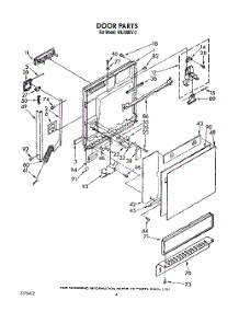 03 - Door parts for Roper Dishwasher WU3000V2 from AppliancePartsPros.com