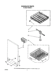 04 - Dishrack parts for Roper Dishwasher WU3000V2 from AppliancePartsPros.com