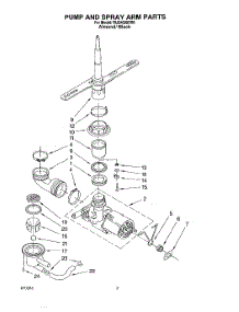 04 - Pump And Spray Arm parts for Roper Dishwasher RUD4500DB0 from AppliancePartsPros.com