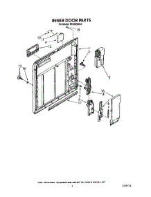 03 - Inner Door parts for Roper Dishwasher WU4400X0 from AppliancePartsPros.com
