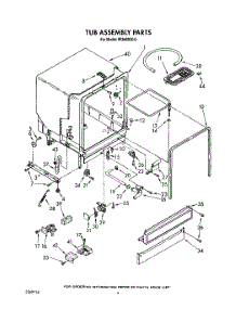 04 - Tub Assembly parts for Roper Dishwasher WU4400X0 from AppliancePartsPros.com