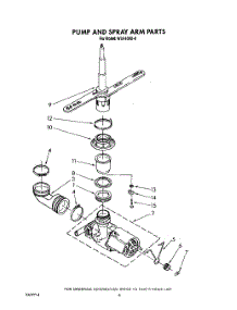 05 - Pump And Spray Arm parts for Roper Dishwasher WU4400X0 from AppliancePartsPros.com