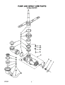 05 - Pump And Spray Arm parts for Roper Dishwasher WU5750Y2 from AppliancePartsPros.com