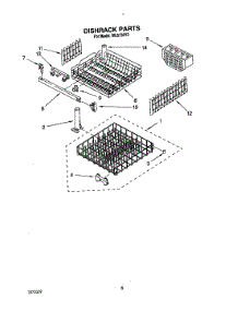 07 - Dishrack parts for Roper Dishwasher WU5750Y2 from AppliancePartsPros.com