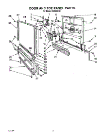 02 - Door And Toe Panel parts for Roper Dishwasher WU0800XX0 from AppliancePartsPros.com