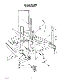 04 - Frame, Lit / Optional parts for Roper Dishwasher WU0800XX0 from AppliancePartsPros.com