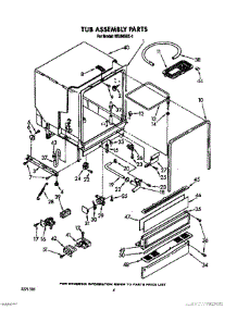 04 - Tub Assembly, Lit / Optional parts for Roper Dishwasher WU5650X1 from AppliancePartsPros.com