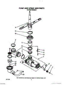05 - Pump And Spray Arm parts for Roper Dishwasher WU5650X1 from AppliancePartsPros.com