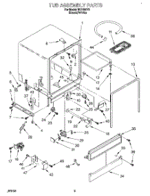 03 - Tub Assembly, Lit / Optional parts for Roper Dishwasher WU1000Y0 from AppliancePartsPros.com