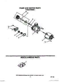 06 - Pump And Motor, Miscellaneous parts for Roper Dishwasher WU5650X1 from AppliancePartsPros.com