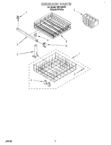 06 - Dishrack parts for Roper Dishwasher WU1000Y0 from AppliancePartsPros.com
