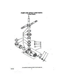 Pump And Spray Arm parts for Roper Dishwasher WU300X2 from AppliancePartsPros.com