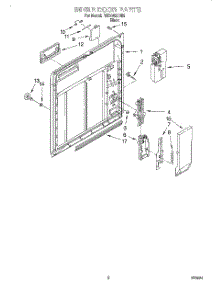 02 - Inner Door parts for Roper Dishwasher RUD4500DB2 from AppliancePartsPros.com