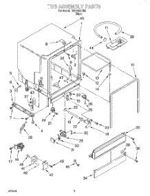 03 - Tub Assembly parts for Roper Dishwasher RUD4500DB2 from AppliancePartsPros.com