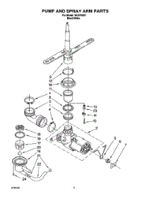 04 - Pump And Spray Arm parts for Roper Dishwasher WU5755B1 from AppliancePartsPros.com