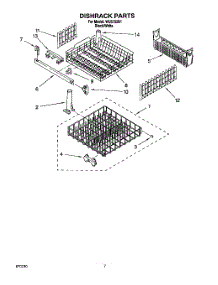 06 - Dishrack parts for Roper Dishwasher WU5755B1 from AppliancePartsPros.com