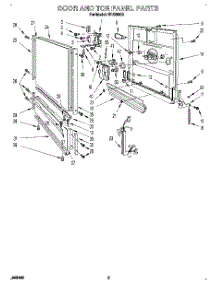 02 - Door And Toe Panel parts for Roper Dishwasher WU0800B from AppliancePartsPros.com
