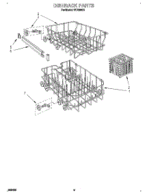 07 - Dishrack parts for Roper Dishwasher WU0800B from AppliancePartsPros.com