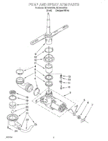 04 - Pump And Spray Arm parts for Roper Dishwasher RUD5750DQ4 from AppliancePartsPros.com