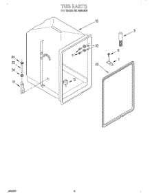 03 - Tub parts for Roper Dishwasher RUD0800EB from AppliancePartsPros.com