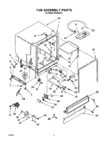 03 - Tub Assembly, Lit / Optional parts for Roper Dishwasher WU4300Y3 from AppliancePartsPros.com