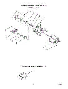 05 - Pump And Motor, Miscellaneous parts for Roper Dishwasher WU4300Y3 from AppliancePartsPros.com