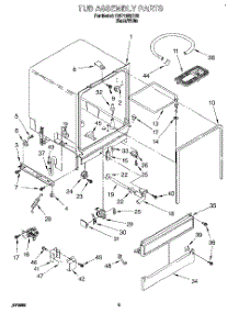 03 - Tub Assembly, Lit / Optional parts for Roper Dishwasher RUD1000DB0 from AppliancePartsPros.com