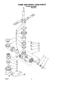 04 - Pump And Spray Arm parts for Roper Dishwasher RUD1000DB0 from AppliancePartsPros.com