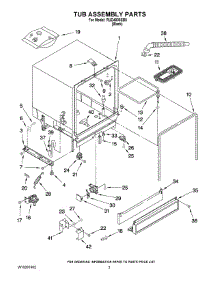 03 - Tub Assembly Parts parts for Roper Dishwasher RUD4000SB0 from AppliancePartsPros.com