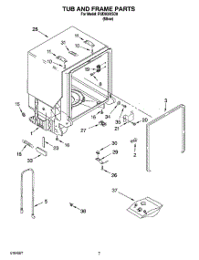07 - Tub And Frame Parts parts for Roper Dishwasher RUD8050SD0 from AppliancePartsPros.com