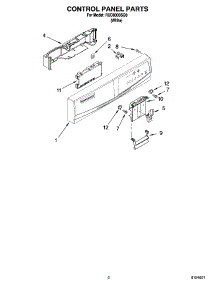 02 - Control Panel Parts parts for Roper Dishwasher RUD8000SQ0 from AppliancePartsPros.com