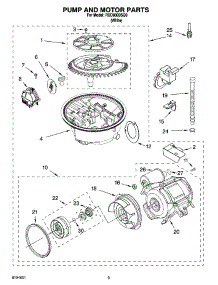 08 - Pump And Motor Parts parts for Roper Dishwasher RUD8000SQ0 from AppliancePartsPros.com