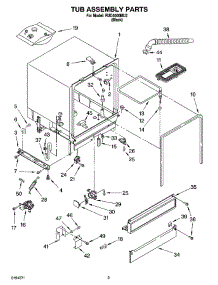 03 - Tub Assembly Parts parts for Roper Dishwasher RUD4000MU2 from AppliancePartsPros.com