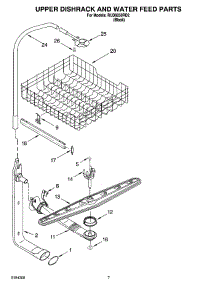 05 - Upper Dishrack And Water Feed Parts parts for Roper Dishwasher RUD6050RD2 from AppliancePartsPros.com