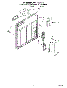 02 - Inner Door Parts parts for Roper Dishwasher RUD4500MB0 from AppliancePartsPros.com