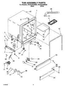 03 - Tub Assembly Parts parts for Roper Dishwasher RUD4500MB0 from AppliancePartsPros.com