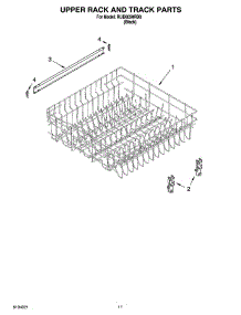 09 - Upper Rack And Track Parts parts for Roper Dishwasher RUD8050RD0 from AppliancePartsPros.com