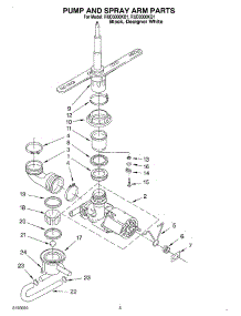 04 - Pump And Sprayarm parts for Roper Dishwasher RUD3000KQ1 from AppliancePartsPros.com
