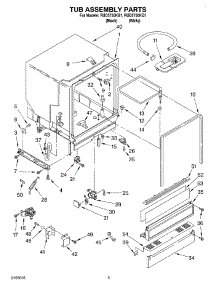 03 - Tub Assembly parts for Roper Dishwasher RUD5750KQ1 from AppliancePartsPros.com