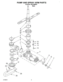 04 - Pump And Sprayarm parts for Roper Dishwasher RUD1000KB1 from AppliancePartsPros.com