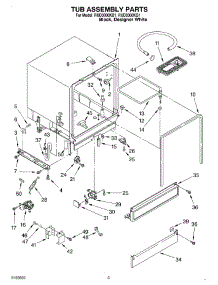 03 - Tub Assembly parts for Roper Dishwasher RUD3000KB1 from AppliancePartsPros.com